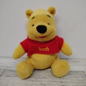 Disney Winnie The Pooh Plush Stuffed Animal‎ Toy Red Shirt Pooh 6" Tall